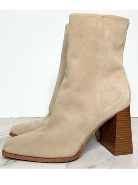 Sam Edelman Ivette Tan Suede Square Toe Bootie 9 1/2 M